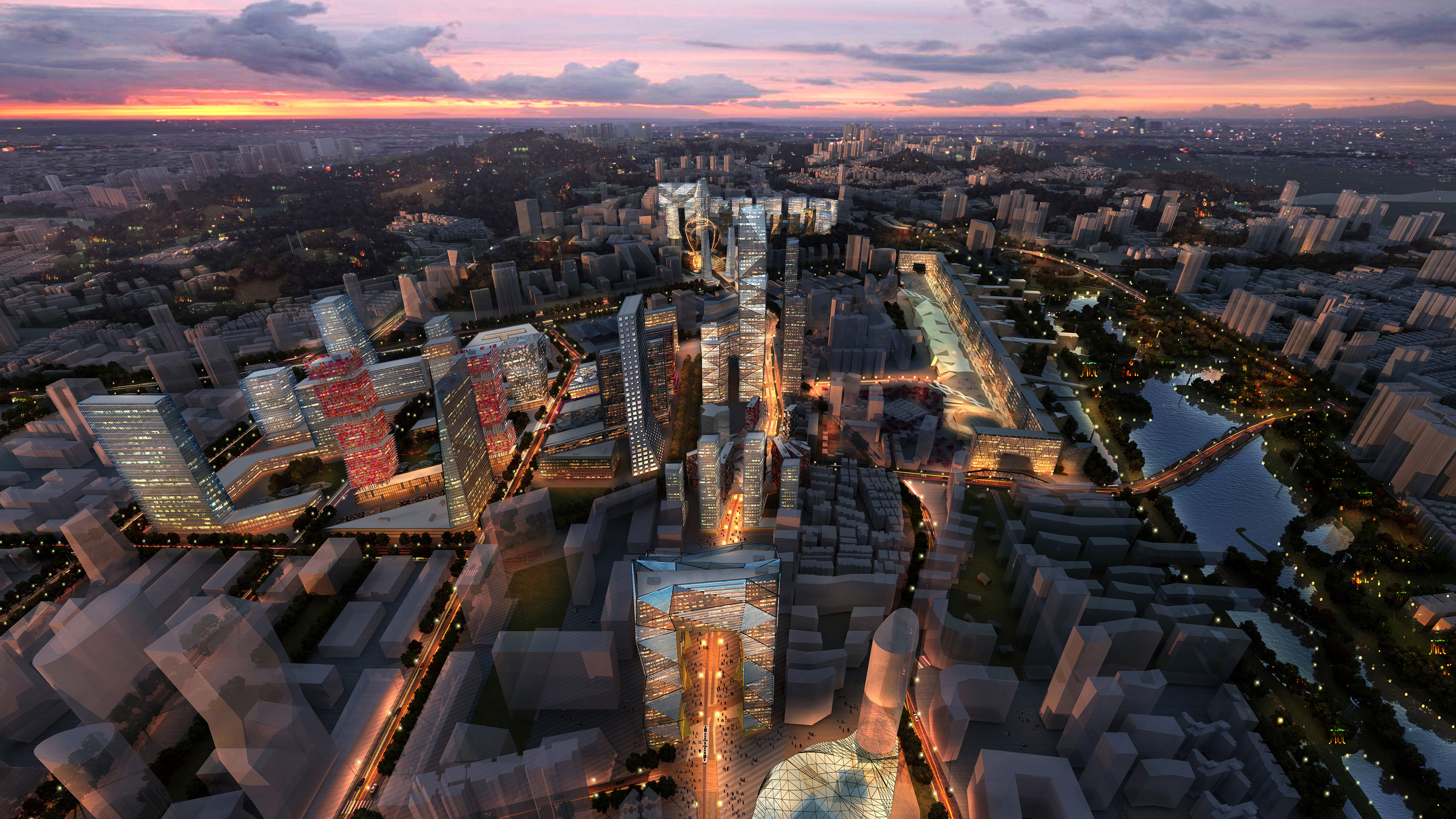 Shenzhen cityscape at dusk